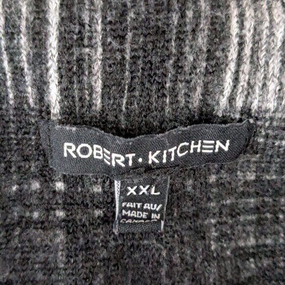 ROBERT KITCHEN Black/Gray 3/4 Sleeve Sweater Fleece Tunic Top; Size XXL - Picture 3 of 5